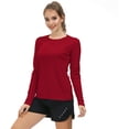 thumbnail image 3 of MIER Women's UPF 50+ Sun Protection T-Shirt Long Sleeve Outdoor Shirts, Quick Dry, Red, L, 3 of 6