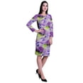 thumbnail image 4 of Moomaya Printed Full Sleeve Bodycon Dress for Women Scoop Neck Side Slit Casual Clothing, 4 of 8
