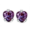 thumbnail image 2 of Tommaso Design� Heart Shape 6mm Simulated Alexandrite Love Earrings Studs, 2 of 9
