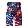 thumbnail image 5 of JLFKNG Fashion Mens Swim Trunks Plus Size Swim Bottoms Drawstring Loose Fit Independence Day Printed Casual Straight Leg Knee Length Swim Shorts Suit For Seaside, Vacation, Holiday, 5 of 5