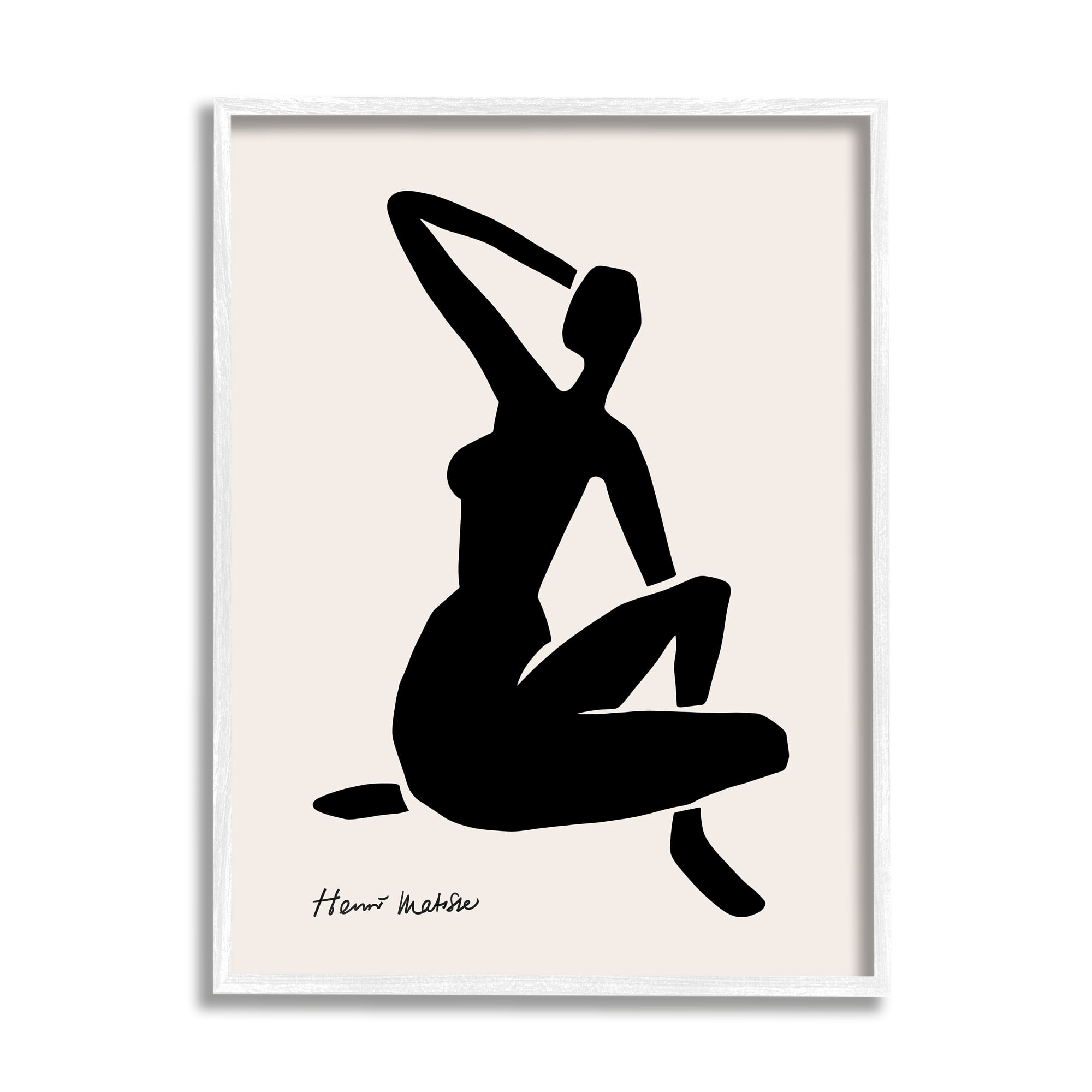 Stupell Industries Historic Matisse Woman Sitting Minimal Silhouette Framed Wall Art, 11 x 14, Design by Ros Ruseva