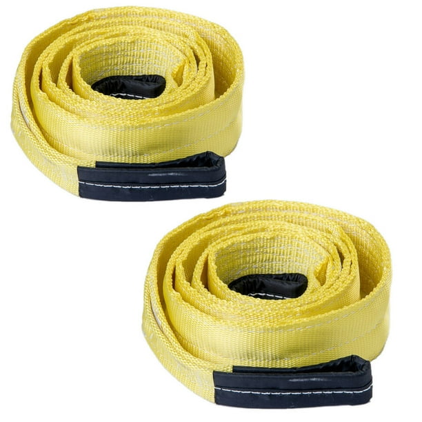 Two (2x) 3" 20000lb Tow Strap 10 ft winch tree saver protector offroad