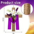 thumbnail image 2 of ERTZAE Easter Door Sign,14" Purple Easter Cross Wreath For Front Door Decor,Religious Easter Front Door Wreath,Wooden Egg Rabbit Cross Sign,Christian Floral Decor,Easter Spring Cross Decorations, 2 of 7