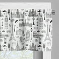thumbnail image 5 of Ambesonne Europe Valance & Curtain, Europe Famous Places Drawing, 55"x45", Black White, 5 of 7