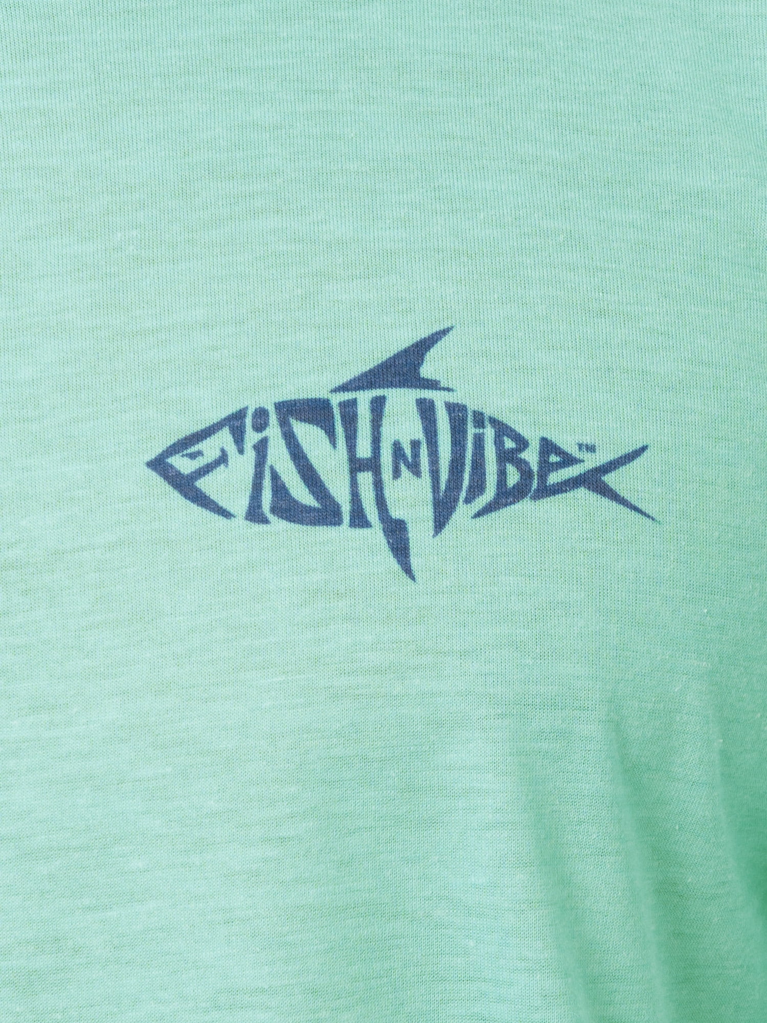 Fish N Vibe Men's Short Sleeve Fishing Performance Outdoor Graphic T-Shirt, Aqua Haze, 2XL