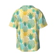 thumbnail image 2 of Xecao offers the Pineapples1 for Men's Casual Short-sleeved Shirt, a button-up collared shirt with a pocket, perfect for beach vacations and yacht travel in the Medium size., 2 of 7