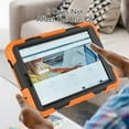 thumbnail image 5 of for Lenovo Tab M8 HD 4th Gen 2023 (TB-300XU TB-300FU) 8 inch Heavy Duty Shockproof Protective Rugged Case with Screen Protector Stand and Hand Strap Shoulder Strap,Black + Orange, 5 of 8