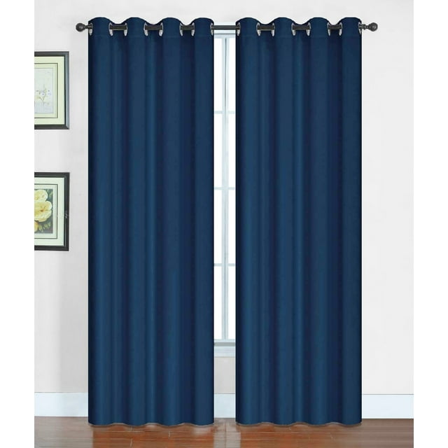 Solid Blackout Grommet Panel, 52x84 Inch, Navy, 1 Panel