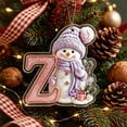 thumbnail image 3 of Purple Snowman Letter Ornament, Flat Acrylic Single Initial Pendant, Xmas Snowman Letter Hanging Decor for Christmas Tree, 3 of 7