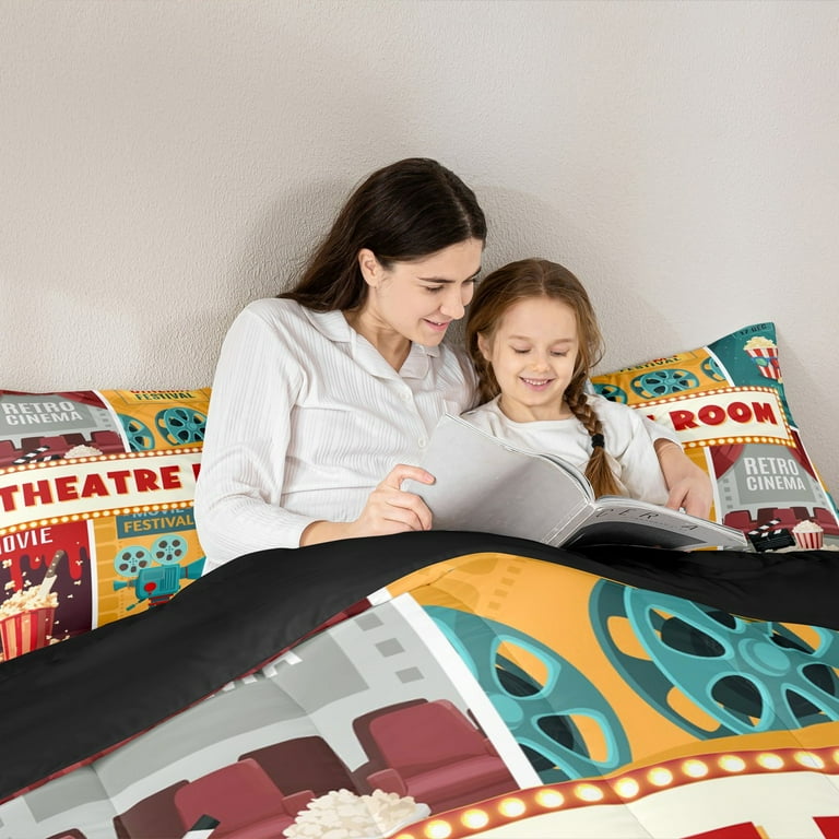Manfei Cartoon Popcorn Cinema 7-Piece Bedding Comforter Set,Movie