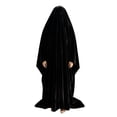 thumbnail image 2 of Black Adult Ghost Costume, Classic Ghost Sheet Costume with Eye Holes, Loose Lightweight Full Body Ghost Costume for Halloween Party Group Cosplay, 2 of 9