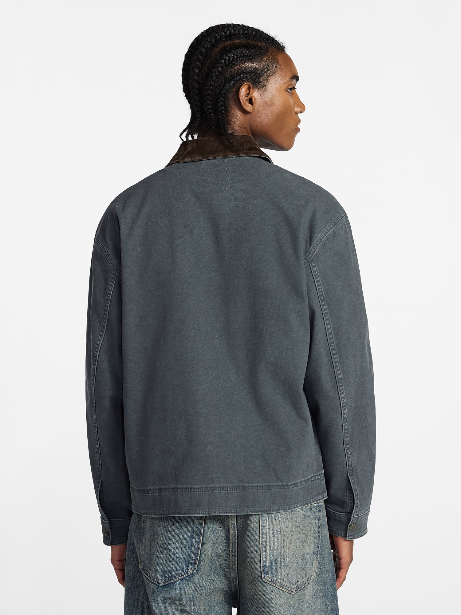 No Boundaries Full Zip Work Jacket with Long Sleeves, Men's XS-5XL