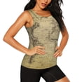 thumbnail image 2 of Xecao Vintage World Map print women's scoop neck, loose-fit workout tank tops for the gym., 2 of 9