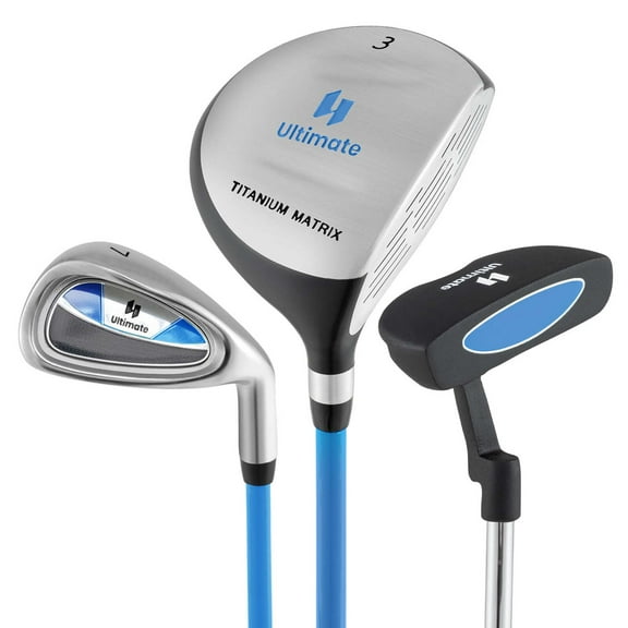 Costway Ultimate Junior Golf Club Set for Children Includes 165CC #3 Fairway Wood & #7 Iron Blue