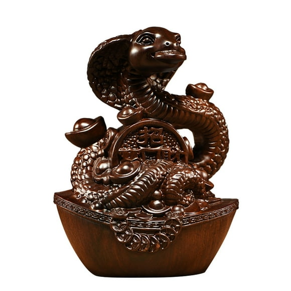 Solid Wood Animal Carving Decor - Handmade, Natural Wood, Versatile for Home/Living Room, Easy to Clean, Ideal Gift