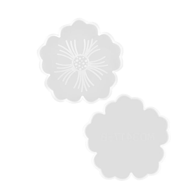 Posavasos de Silicona perfecl 2 Piezas Decorativos de Resina Epoxi Forma de Flor