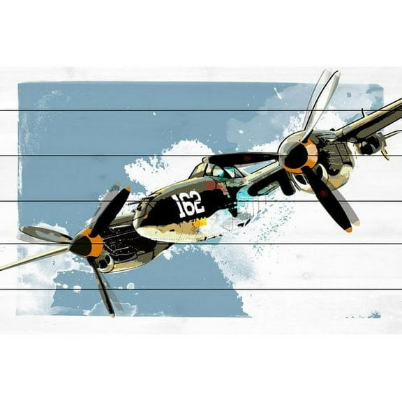 Marmont Hill "P38 Lightning" by Rick Martin Painting Print on White Wood