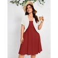 thumbnail image 2 of SHOWMALL Women's Plus Short Sleeve Bolero Shrug for Dresses Cropped Cardigan Open Front Summer Shoulder Cover Up White 5X, 2 of 7