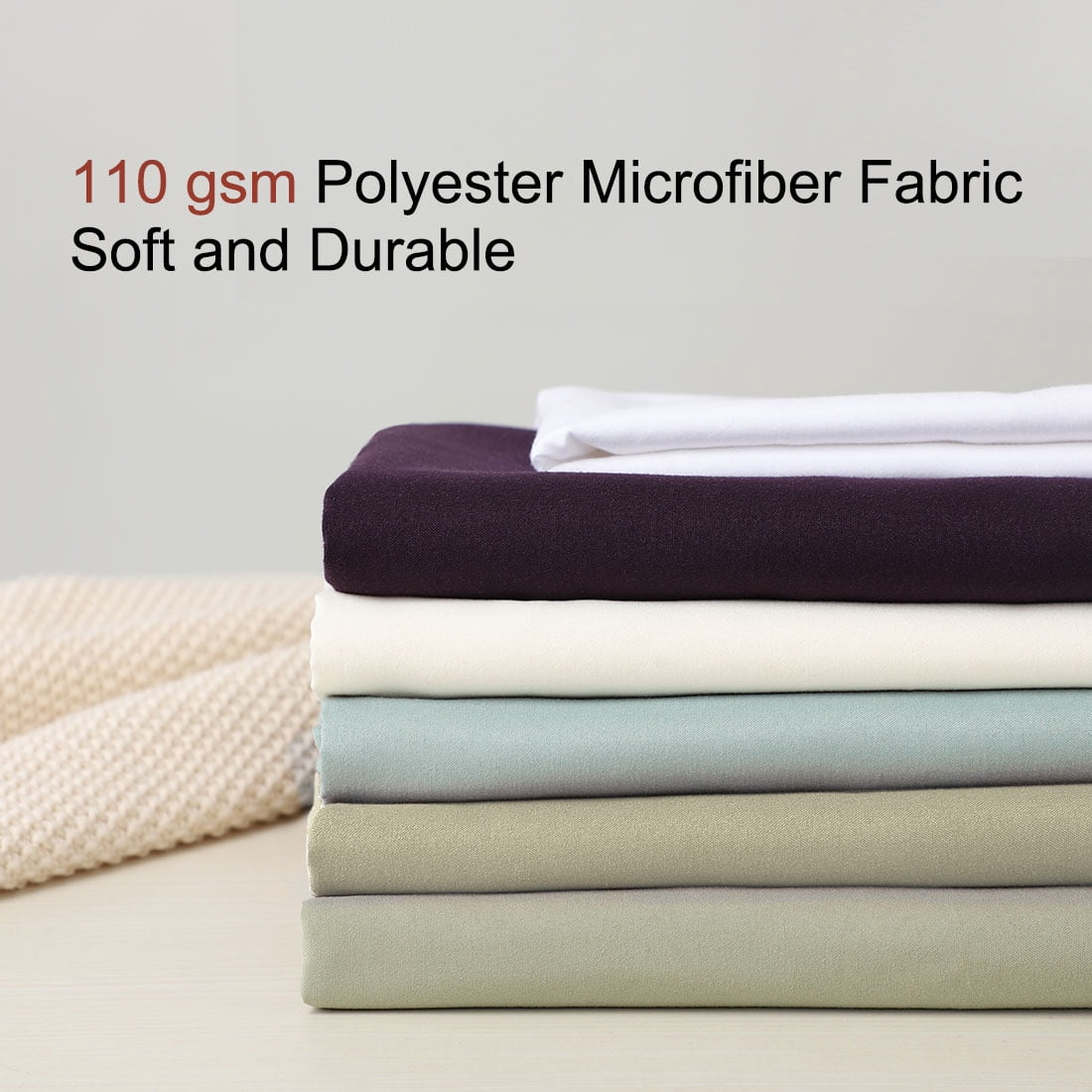 Unique Bargains 4-Piece Soft Microfiber Pillowcases Khaki Standard(20"x26")