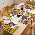 thumbnail image 5 of Independence Day Placemats Set of 4, U.S. Flag Themed Farm Cow Sunflower Farmhouse Non-Slip Place Mats Washable Table Mats for Kitchen Dining Table Decorations Indoor/Outdoor, 5 of 9