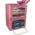 thumbnail image 4 of Sorbus Storage Bins Boxes, Foldable Stackable Container Organizer Basket Set with Large Clear Window & Carry Handles, Great for Comforters, Blanket, Clothes, etc, 4 of 17