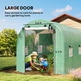 thumbnail image 6 of Outsunny 14.6'x6.5'x6.6' Hoop House Greenhouse with 2 Support Rods, Zippered Roll-up Mesh Door, Walk-in Tunnel Greenhouse with PE Cover, Green, 6 of 9