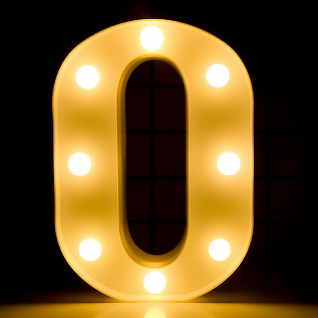 Mistaha LEDs Numbers Light Standing Sign with Bulbs Night Lamp Warm White Constant Bright Light