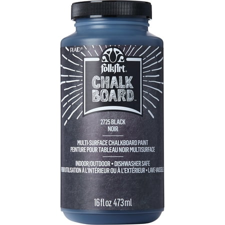 FolkArt Multi-Surface Chalk Paint, Matte Finish, Black, 16 fl oz