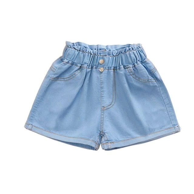 Odeerbi 4-13 Años Niñas Verano Pantalón Corto Vaquero Lazo Pantalón Corto Vaquero Casual Outerwear