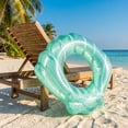 thumbnail image 3 of Mecorevxz Summer Glitter Scallop Pool Floats Inflatable Seashell Swimming Tube Sparkly Floaties for Beach Pool Party Water Fun Decoration(Blue), 3 of 5