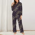 thumbnail image 2 of Honeii Dice print Women's Pajama Sets Long Sleeve Button Down Sleepwear Nightwear Soft Pjs Lounge Sets-X-Large, 2 of 7