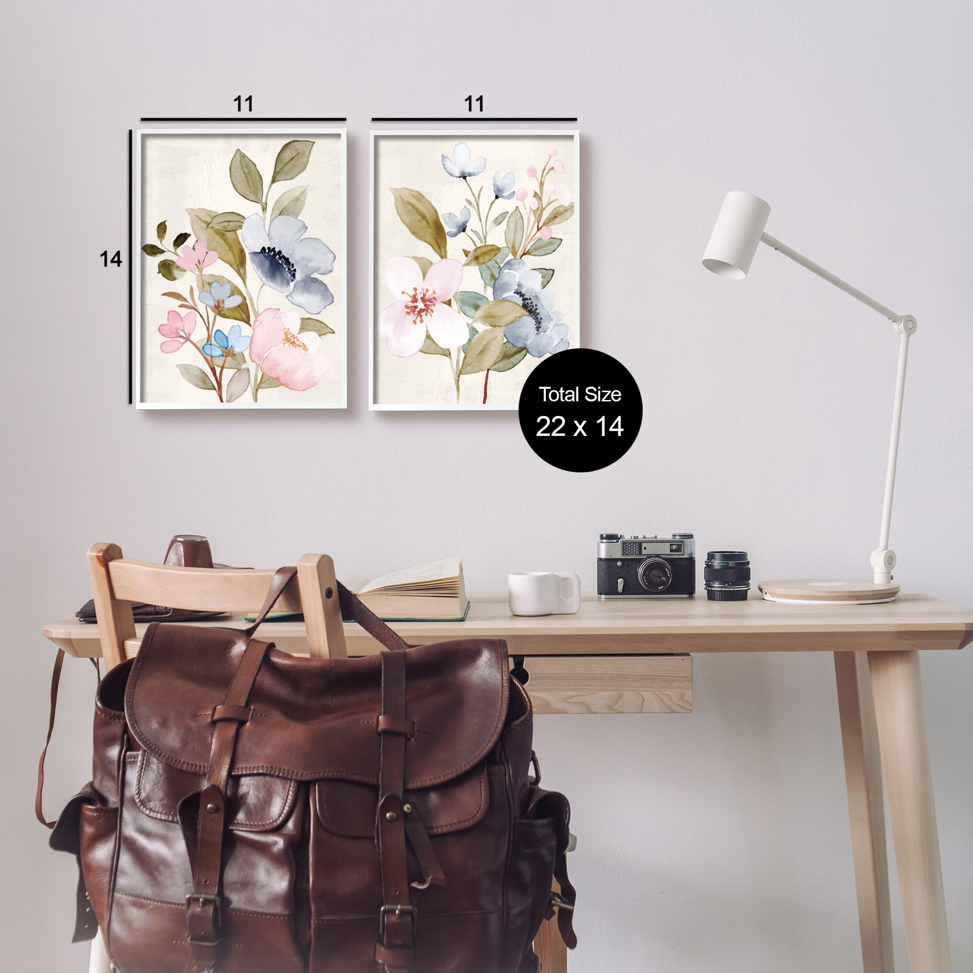 Stupell Industries Soft Pastel Florals Botanical & Floral Painting White Framed Art Print Wall Art, 11 x 14