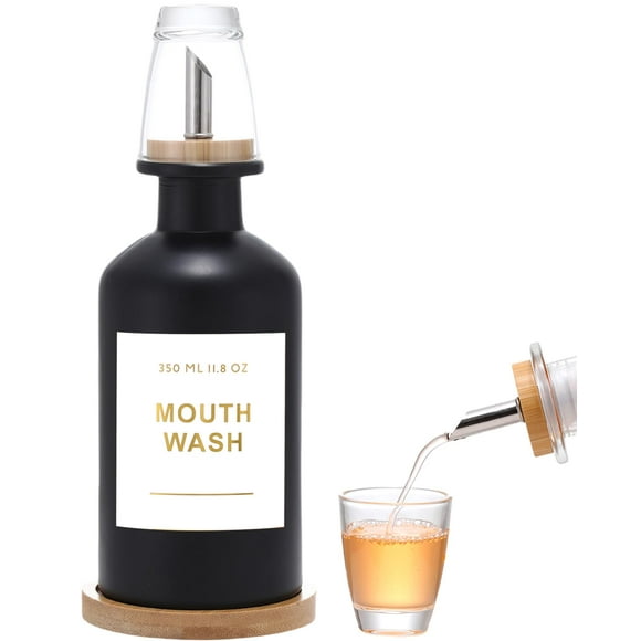 Dispensador de enjuague bucal BONLONG Glass 350 ml con acero inoxidable