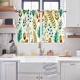 thumbnail image 2 of Spring Botanical Kitchen Curtains Window Panels, Watercolor Leaves Floral Rustic Cream Insulated Window Treatment Curtain, Grommet Curtains for Bedroom/Living Room/Bathroom, 2 Piece 42"Wx54"L, 2 of 8