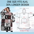 thumbnail image 4 of Oversized Wearable Blanket Hoodie,Baseball Patchwork Pattern Sherpa Blanket Hoodie with Super Pockets,Super Warm Fuzzy Pullover for Women & Men, 4 of 6