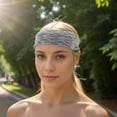 thumbnail image 2 of Unique Bargains 1 Pc Perspiration-Wicking Headband for Yoga Light Gray White, 2 of 6