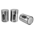 thumbnail image 4 of Kitchen Storage Containers, Convenient Compact Food Storage Jars Keeping Clean  For Hotel Red 3pcs,Green 3pcs,Brown 3pcs,Stainless Steel Color 3pcs, 4 of 8