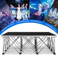 thumbnail image 5 of Toyandona Folding Stage, Black, Waterproof Coated Plywood, Aluminum Frame, Outdoor Use, 5 of 13