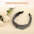 thumbnail image 7 of Leopard Headband Top Knot Cheetah Headband Knotted Headbands Elastic Hair Accessories for Women Black, 7 of 7