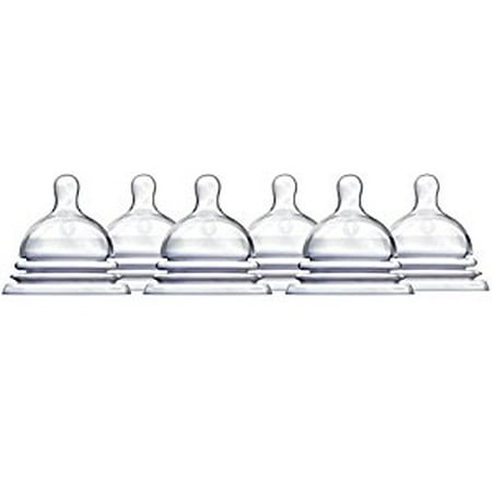 Munchkin Latch Natural Movement Baby Bottle Nipples, 6 Count, Stage 1