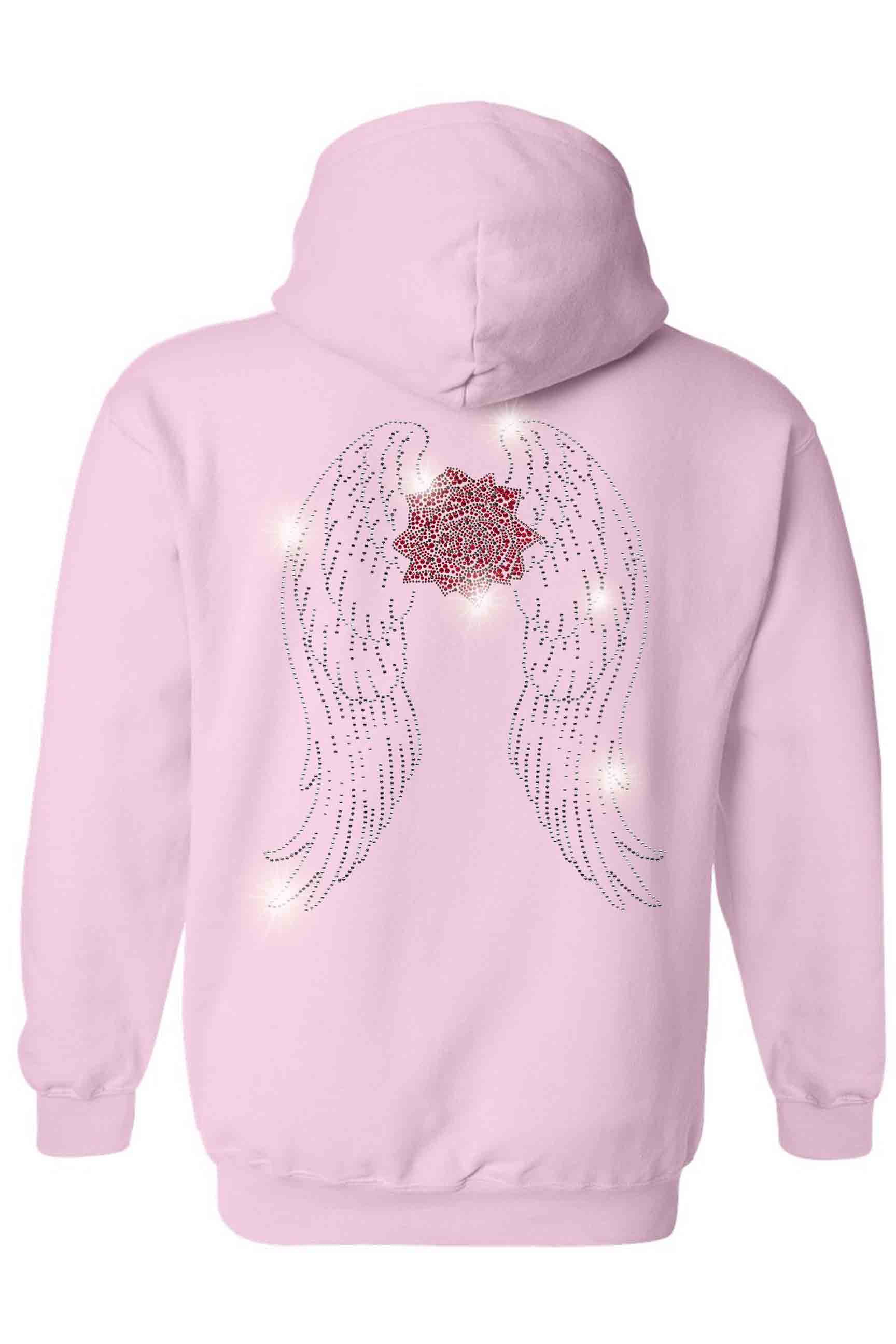 angel wing hoodies with rhinestones