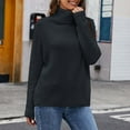 thumbnail image 2 of Fall Sweater for Women Turtleneck Knit Ribbed Sweater Tops Solid Color Long Sleeve Trendy Casual Comfy Winter Pullover, 2 of 4