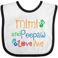 thumbnail image 3 of Inktastic Mimi and Peepaw Love Me Boys or Girls Baby Bib, 3 of 4