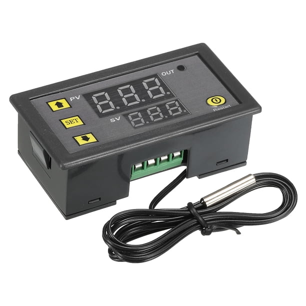 Controlador de temperatura digital LED de 24V DC, termostato, medidor de calefacción y refrigeración de 20 a 100°C, salida de relé W3230