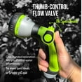 thumbnail image 2 of Garden Hose Nozzle – 8-Pattern Hose Sprayer with Thumb Control – Watering Tool for Garden, Car Wash, Lawn Care & Pet Shower, 2 of 7