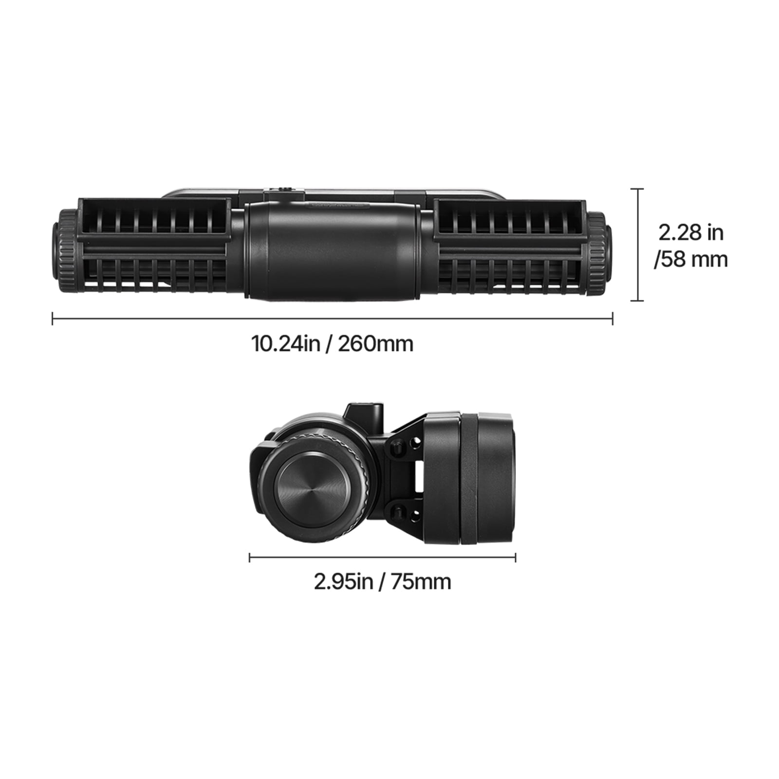 KFFKFF Aquarium Wave Maker, 25W, 2380 GPH Adjustable Cross Flow Pump with Controller, Magnetic DC 24V Powerhead, Durable Magnetic Base, 360° Rotating Design, Suitable for Saltwater