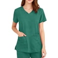 thumbnail image 4 of Scrub for Women Modern Classic V-Neck Top with Pockets, 4-Way Stretch, Ultra Soft & Breathable Fabric Green L, 4 of 4