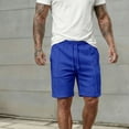thumbnail image 3 of Thousandth Men's Summer Solid Color Relaxed Chino Shorts Casual Elastic Waist Drawstring Thin Breathable Pocket Shorts for Gym, Running, Basketball, 3 of 7