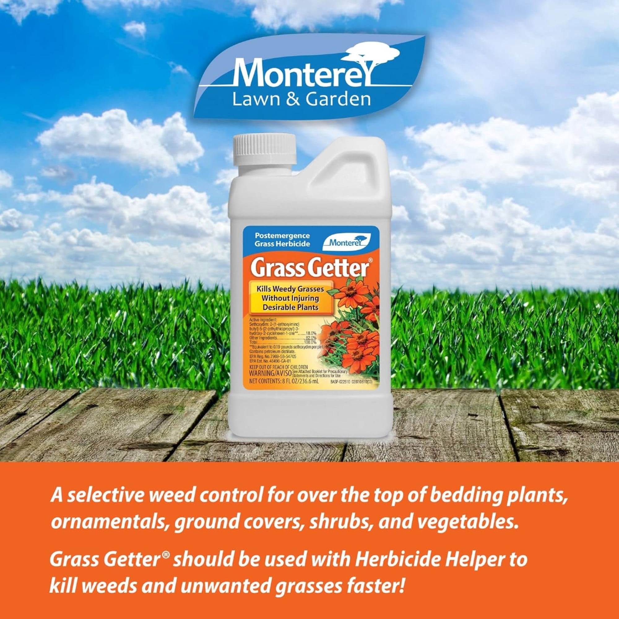 Monterey Grass Getter Herbicide Helper Concentrate Twin Pack, 8 Ounces (Pack of 2)