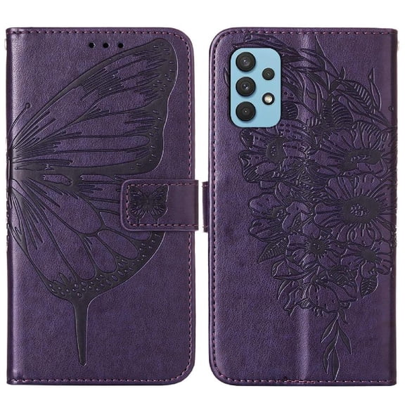 Case for Samsung Galaxy A32 4G Embossing Butterfly Magnetic Premium Leather Flip Cover